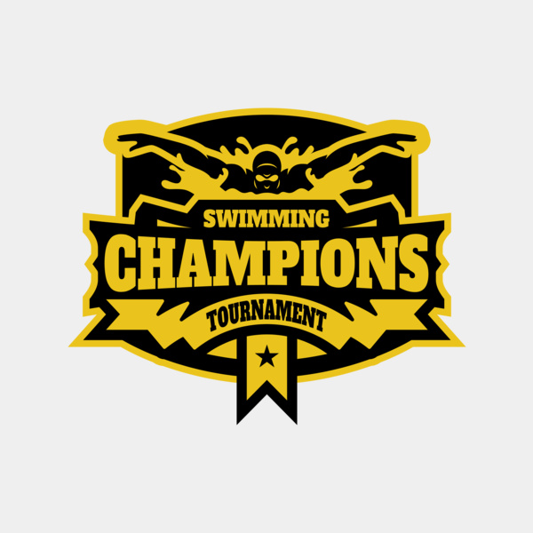 Champions Swimming Tournament logo template Thumbnail