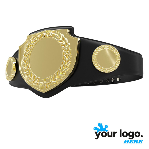 Bright Shield Championship Belt in Black Thumbnail