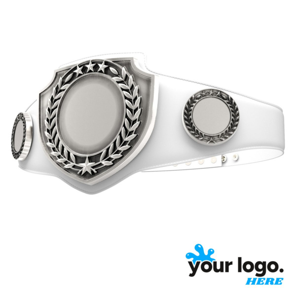 Antique Shield Championship Belt in White Thumbnail