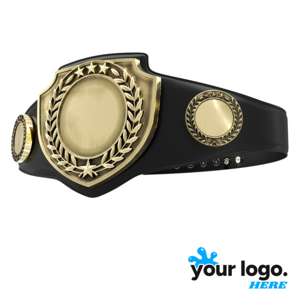 Antique Shield Championship Belt in Black Thumbnail