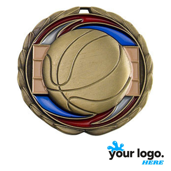 Basketball Color Epoxy Medal Thumbnail