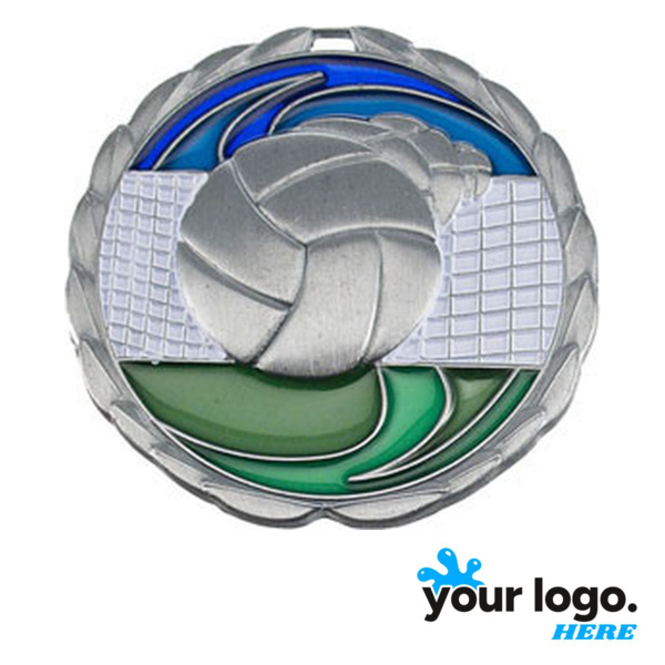 Volleyball Color Epoxy Medal Thumbnail
