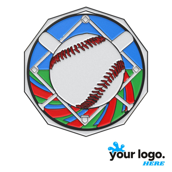 Baseball Decagon Colored Medal Thumbnail