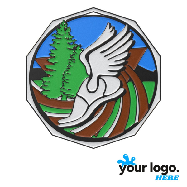 Cross Country Decagon Colored Medal Thumbnail
