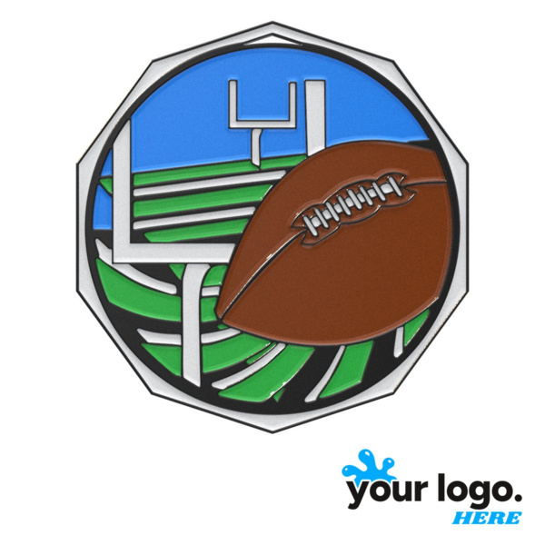 Football Decagon Colored Medal Thumbnail