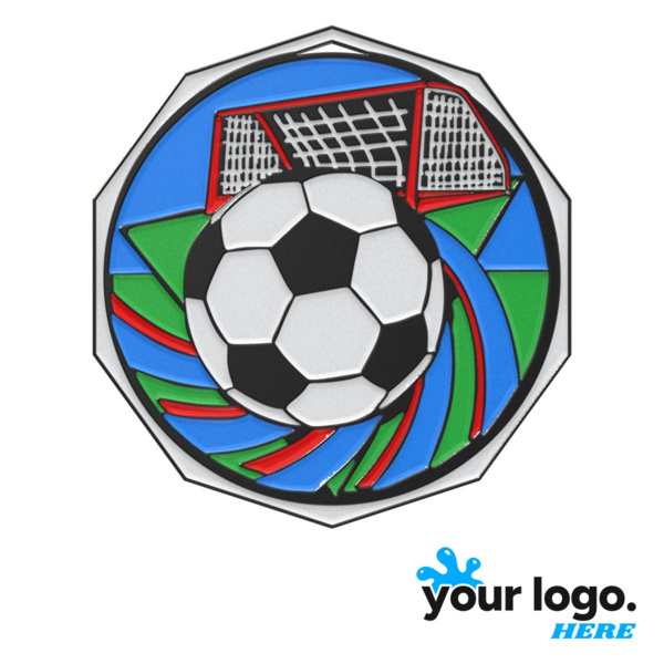 Soccer Decagon Colored Medal Thumbnail