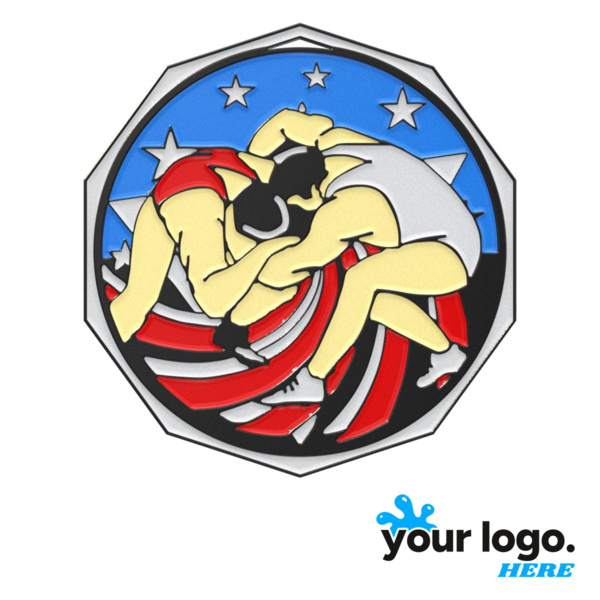 Wrestling Decagon Colored Medal Thumbnail