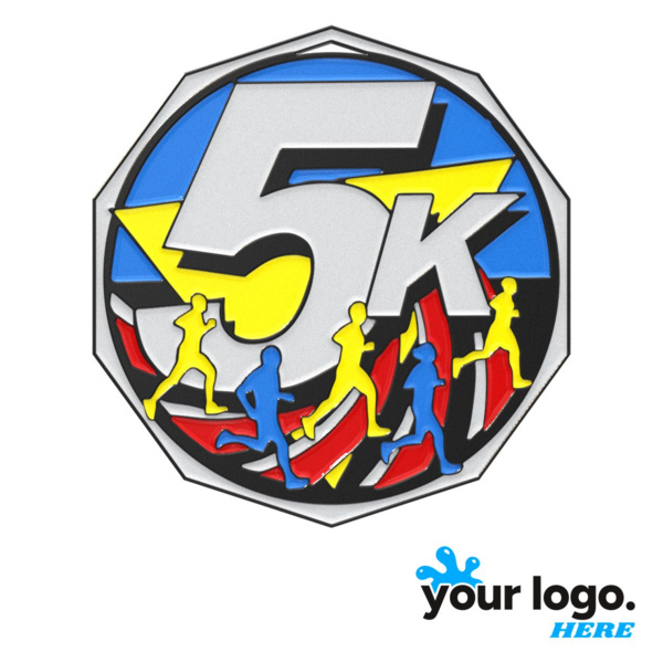 5K Decagon Colored Medal Thumbnail