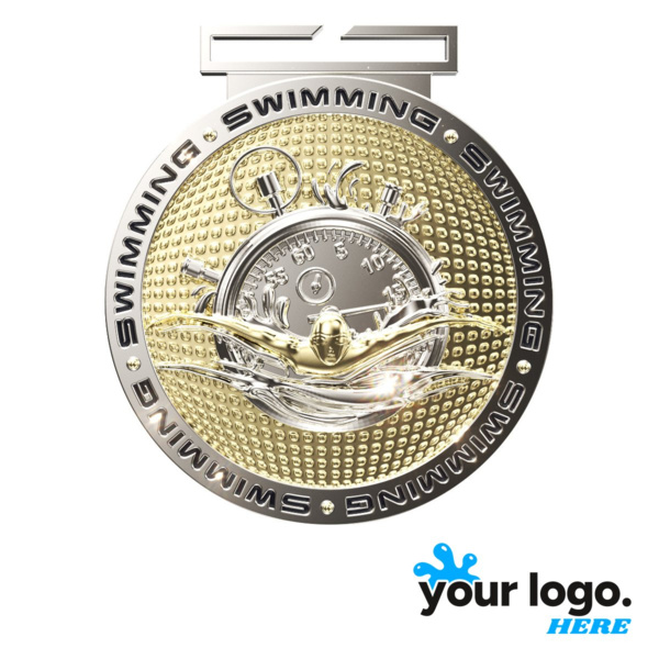 Dual Plated Swimming Medal Thumbnail
