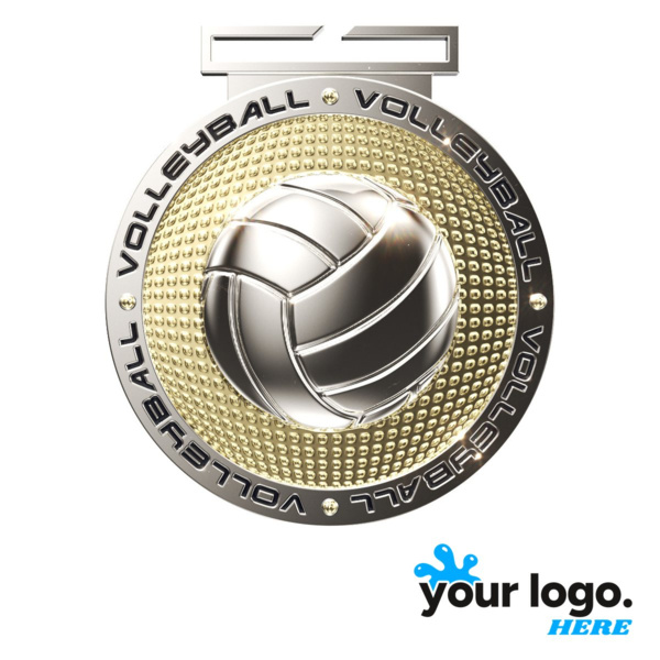 Dual Plated Volleyball Medal Thumbnail