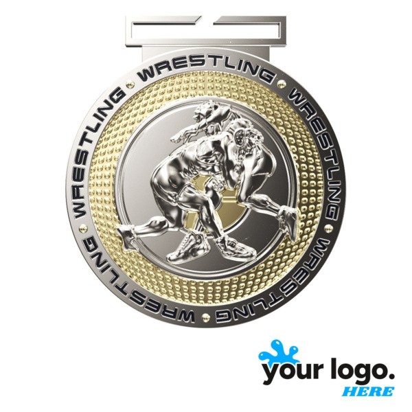 Dual Plated Wrestling Medal Thumbnail