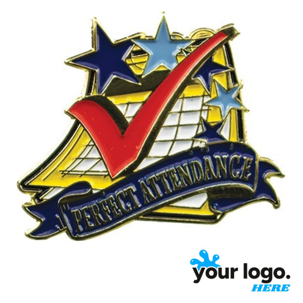 Educational Perfect Attendance Lapel Pin Thumbnail