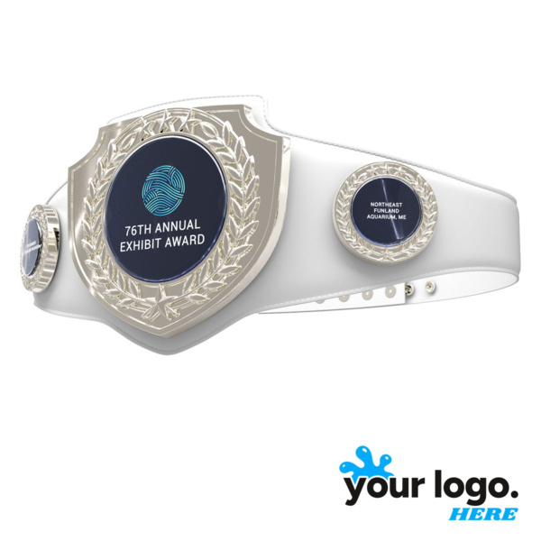 Express Bright Shield Championship Belt in White Thumbnail