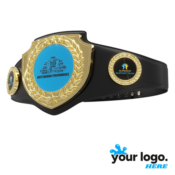 Express Bright Shield Championship Belt in Black Thumbnail