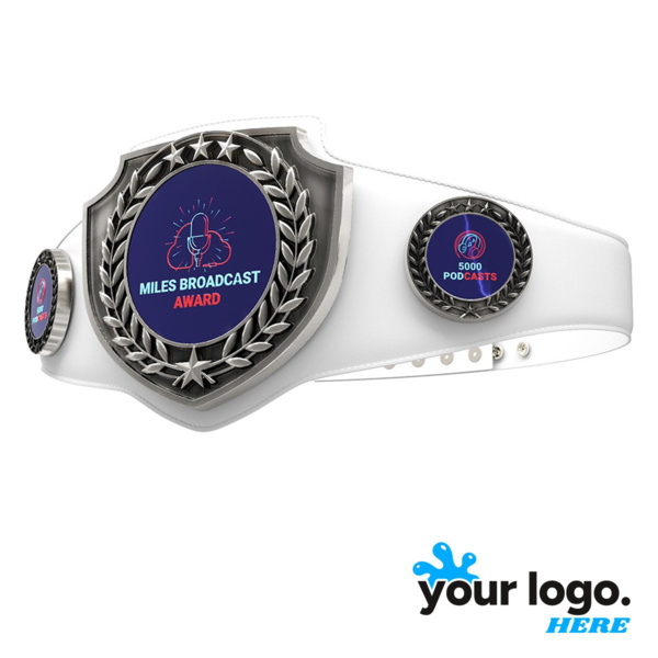 Express Antique Shield Championship Belt in White Thumbnail