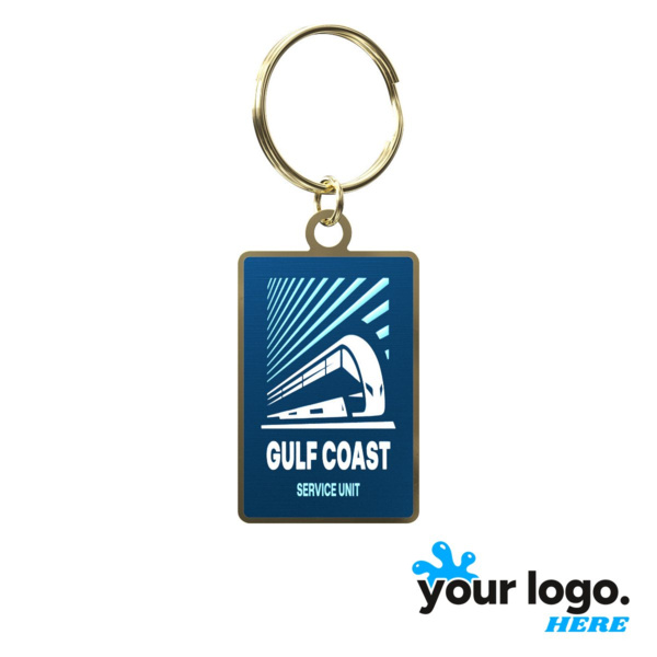 Express Gold Rectangle Key Tag (1-1/8" x 1-3/4") Thumbnail