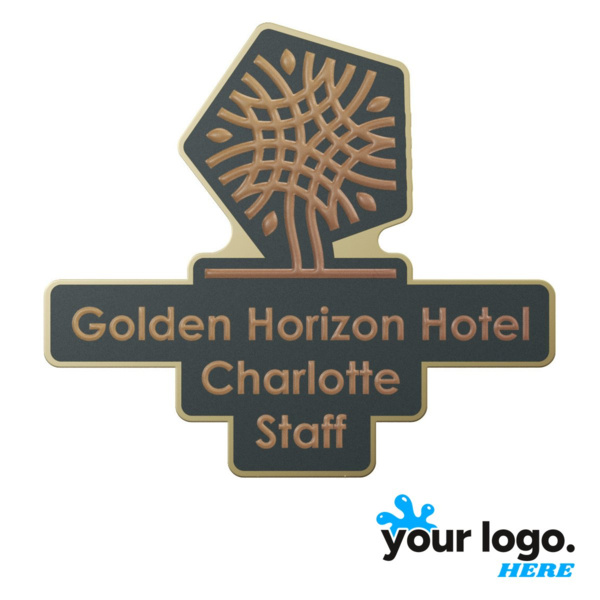 Express Texture Tone Custom Shaped Name Badge (Various Sizes) Thumbnail