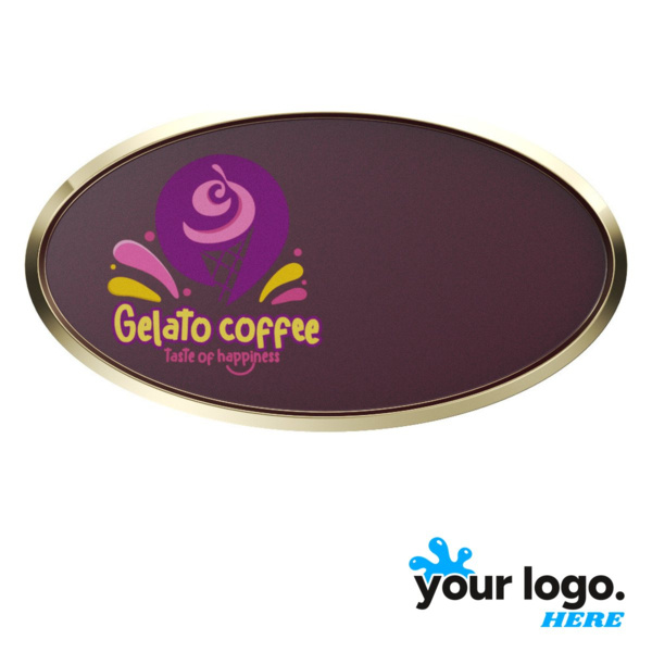Express Full-Color Oval Name Badge Holder w/ Magnet Back Thumbnail