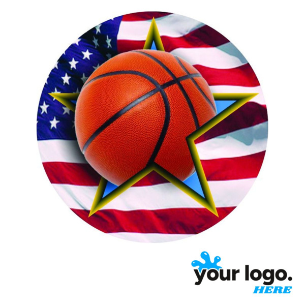 Basketball Full-Color Patriotic Label Thumbnail