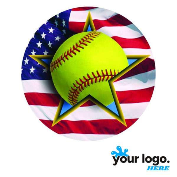 Softball Full-Color Patriotic Label Thumbnail