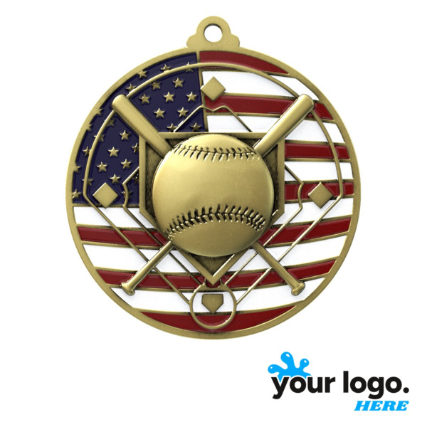 Patriotic Baseball Medal Thumbnail