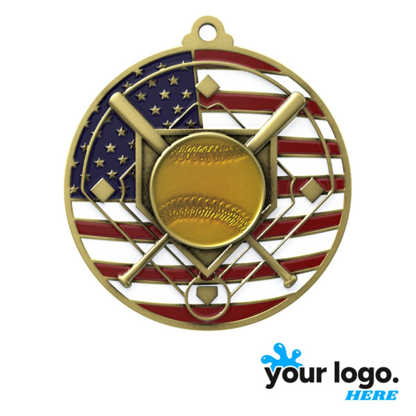 Patriotic Softball Medal Thumbnail