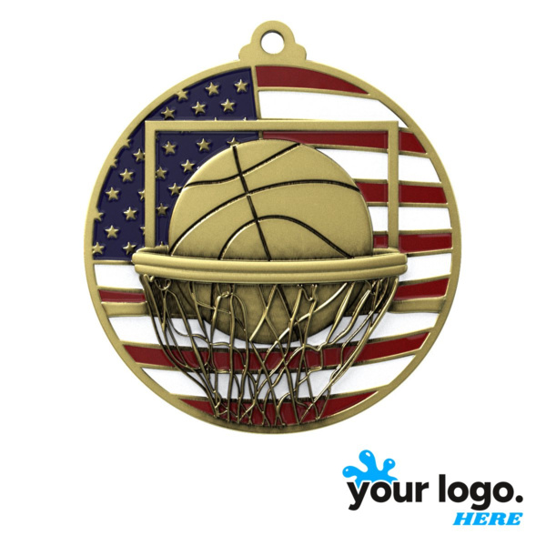Patriotic Basketball Medal Thumbnail