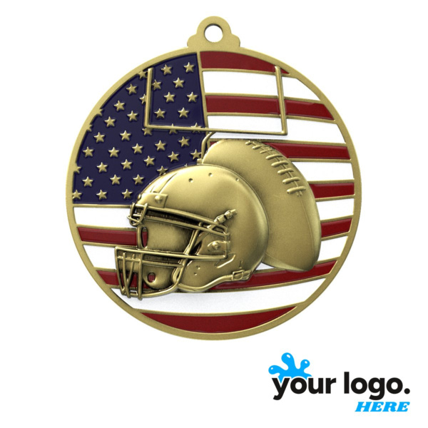 Patriotic Football Medal Thumbnail