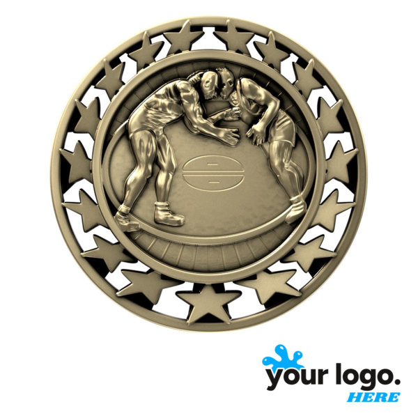 Wrestling Star Medal Thumbnail