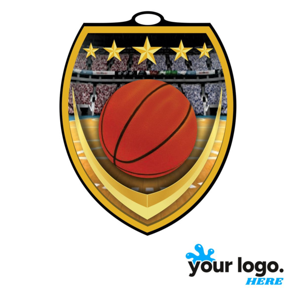 Basketball Shield Medal Thumbnail