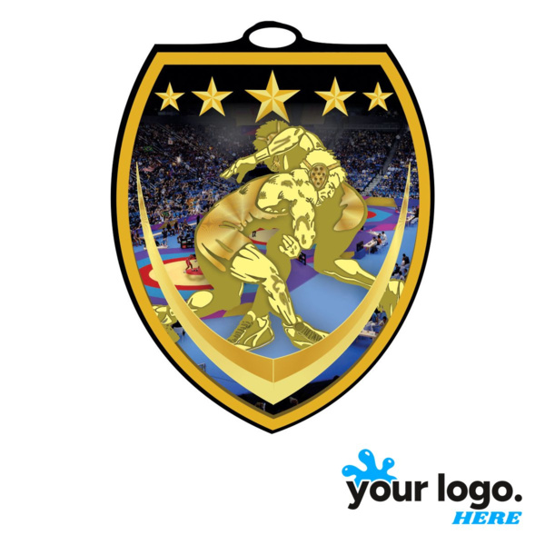 Wrestling Shield Medal Thumbnail