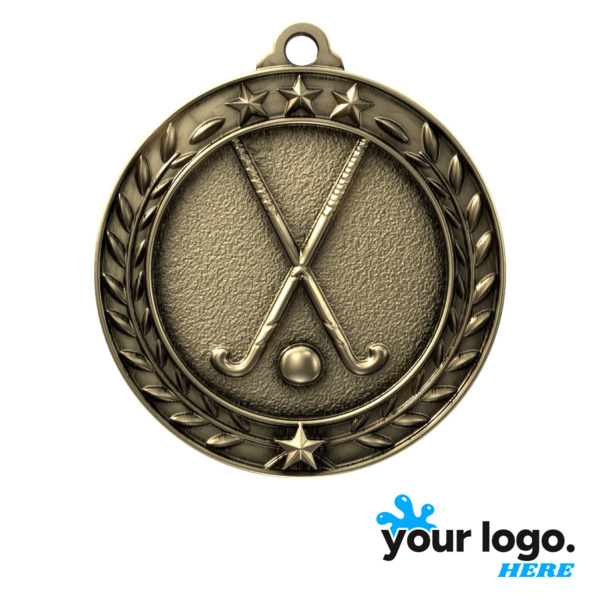 Field Hockey Wreath Award Medal Thumbnail