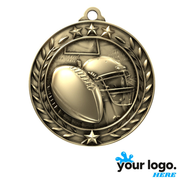 Football Wreath Award Medal Thumbnail