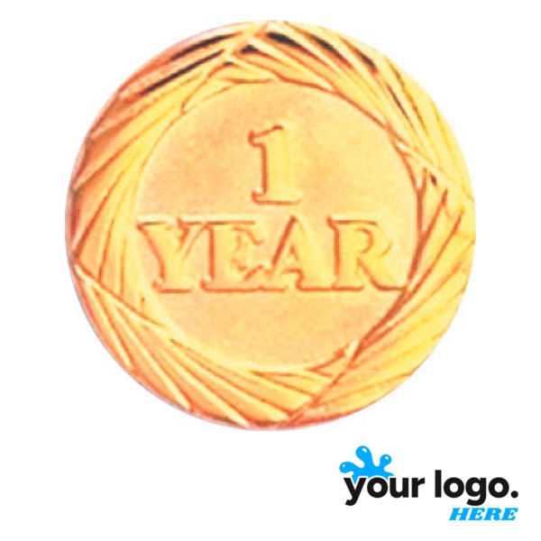 Gold 1 Year Service Lapel Pin Thumbnail