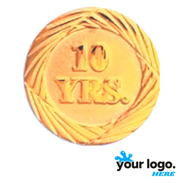 Gold 10 Year Service Lapel Pin Thumbnail