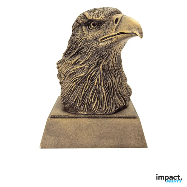 Gold Eagle Head Resin Trophy 5.5 Inch Thumbnail