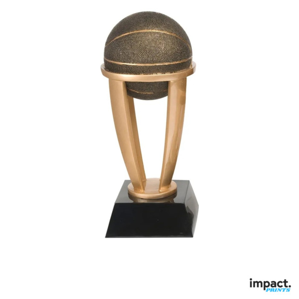 Basketball Tower Resin Trophy, Three Heights Thumbnail