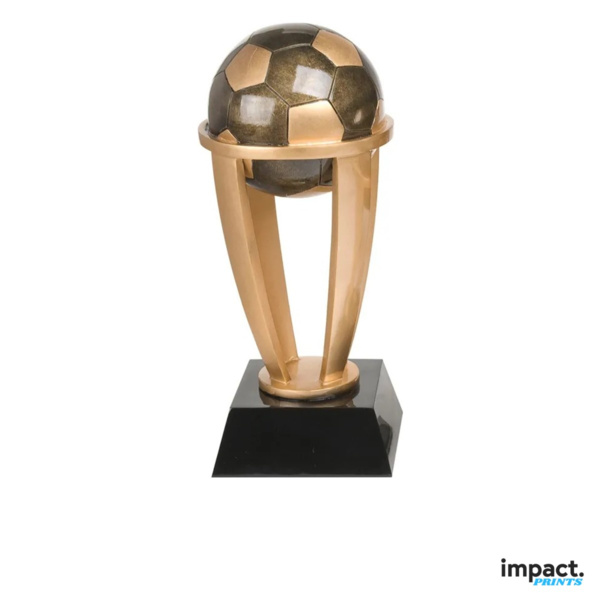 Soccer Tower Resin Trophy, Three Heights Thumbnail