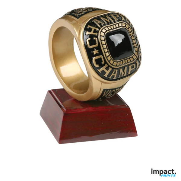 Champ Ring Resin Trophy on Rosewood Base Thumbnail