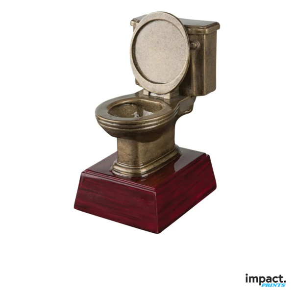 Toilet Bowl Last Place Resin Trophy with Holder Thumbnail