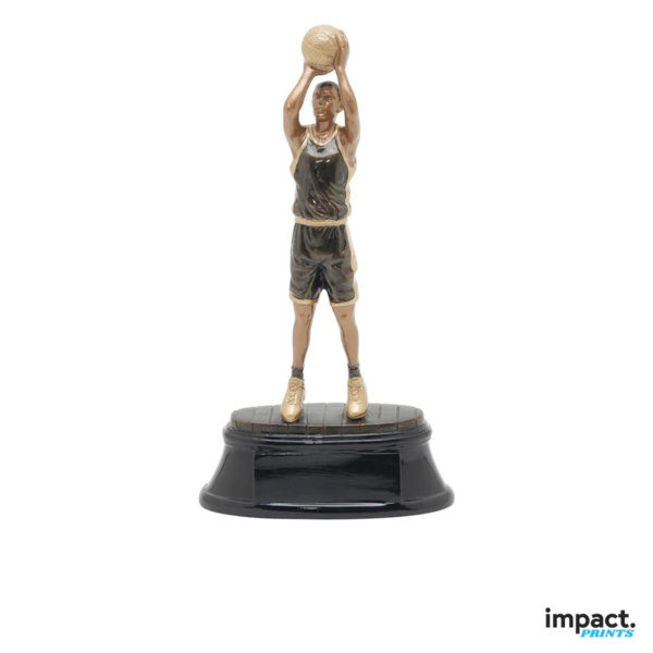 Basketball Male Power Resin Trophy, Four Heights Thumbnail