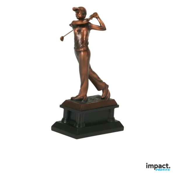 Women's Bronze Golf Resin Trophy (14 Inch) Thumbnail