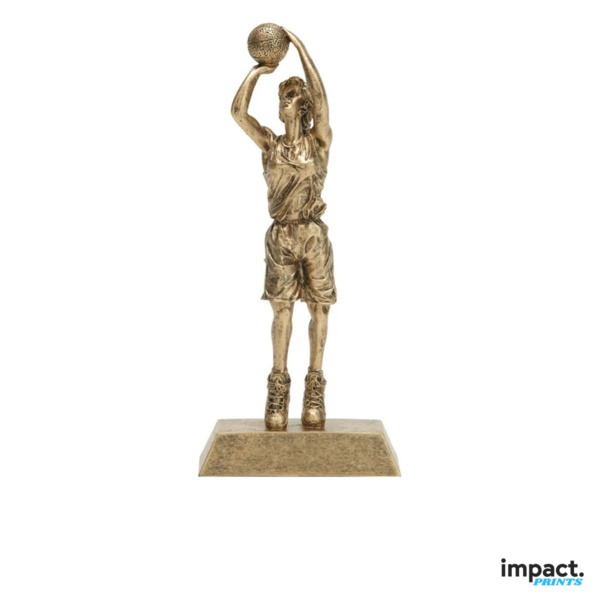 Gold Women's Basketball Sport Resin Trophy Thumbnail