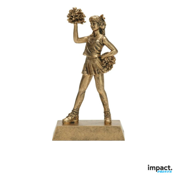 Gold Cheerleader Sport Resin Trophy Thumbnail