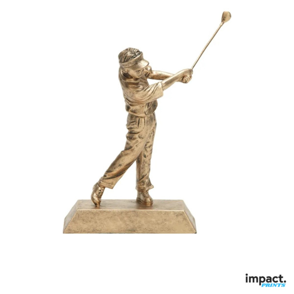 Gold Male Golfer Resin Trophy Thumbnail