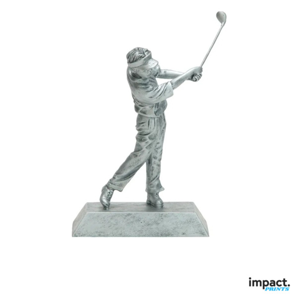 Silver Male Golfer Resin Trophy Thumbnail