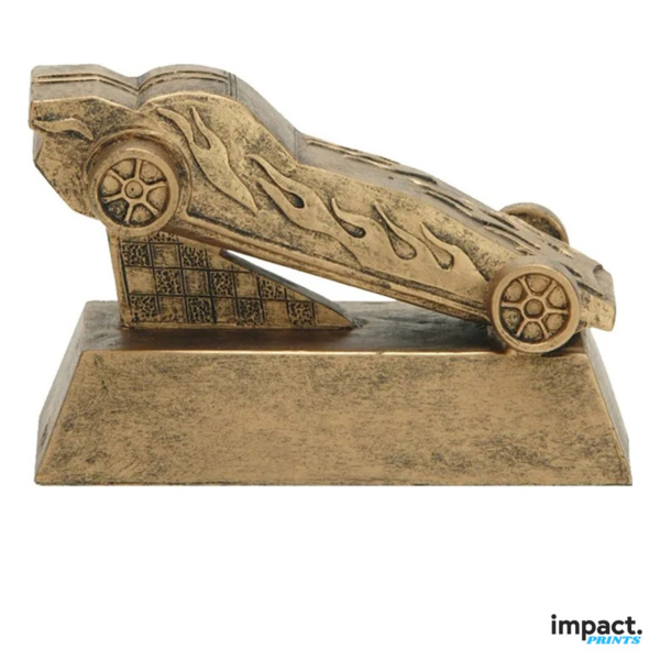 Gold Pinewood Derby Resin Trophy 6 Inch Thumbnail