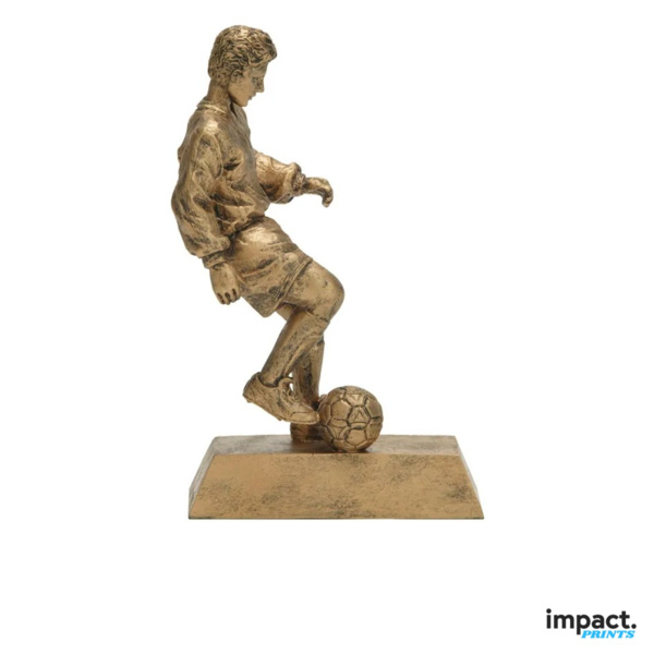 Gold Male Soccer Player Resin Trophy Thumbnail