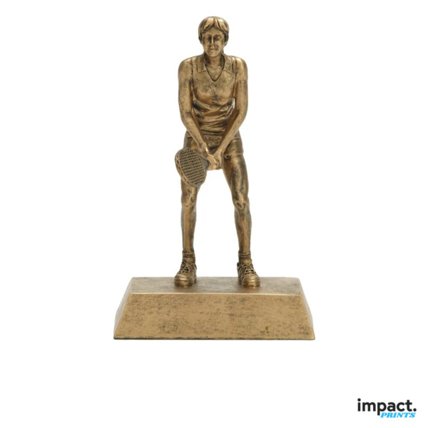 Gold Female Tennis Player Resin Trophy Thumbnail