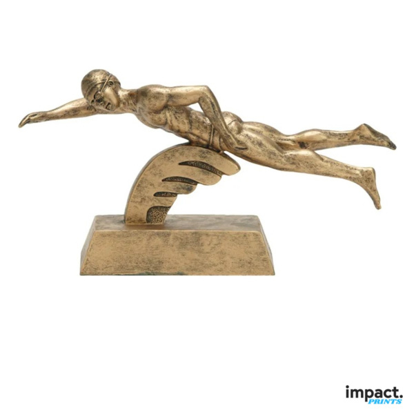 Gold Male Swimmer Resin Trophy Thumbnail